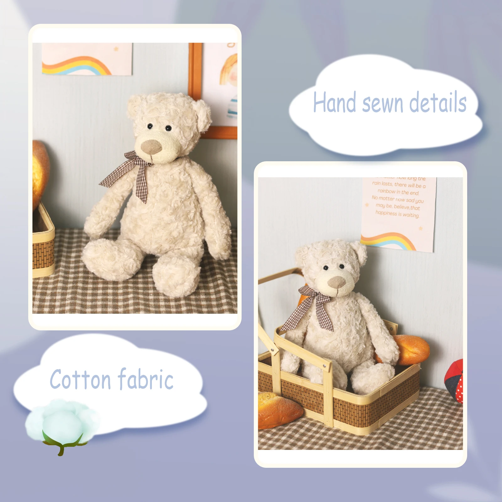 Teddy Bear Stuffed Animals Soft Plush Cute Bears Dolls for Baby Shower Birthday Valentine Gift Home Decoration