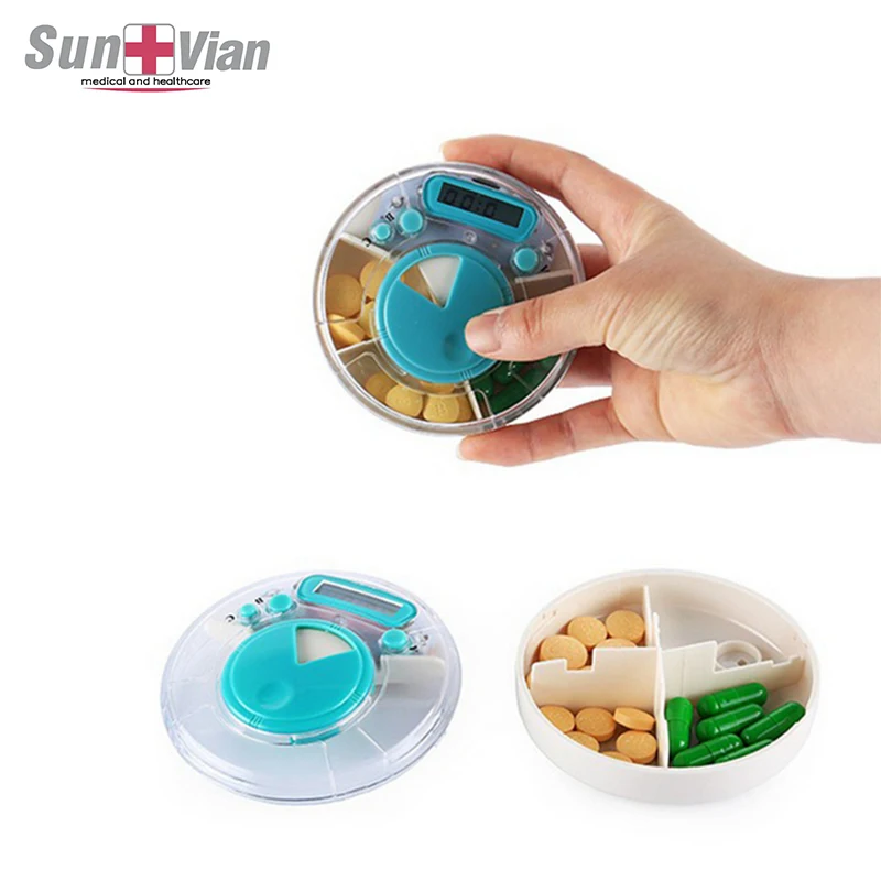 New Design Portable Smart Medicine Reminder Box Plastic Pill Box With Alarm Timer