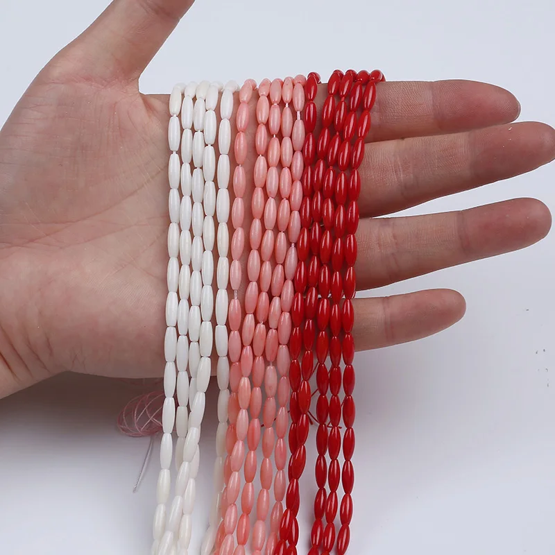 3*9mm Wholesale Rice Shape Coral Beads For Jewelry Making