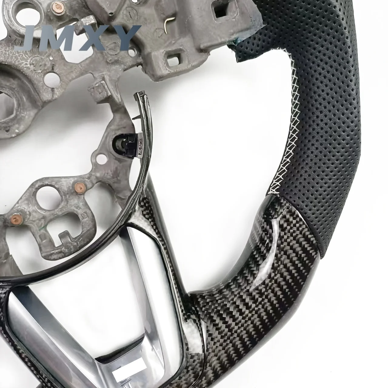 For Mazda CX4 CX5 CX8 CX30 AXELA CX50 Leather Sports-Design Steering Wheel Luxury Carbon Fiber Automotive Interior for Cars