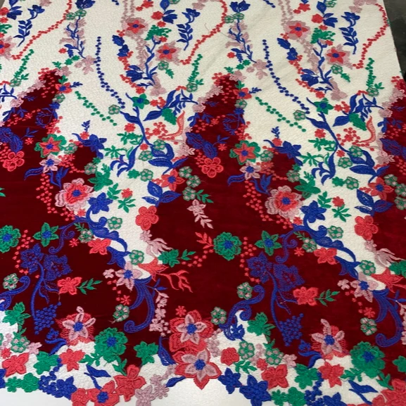 super sassy muslin wedding dress velvet stoned lace fabric, top quality border dress lace