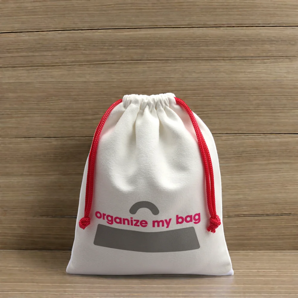 Flexography  Custom Logo Drawstring Velvet Bag Pouch for Cosmetics Packaging Velvet Drawstring Dust Bags