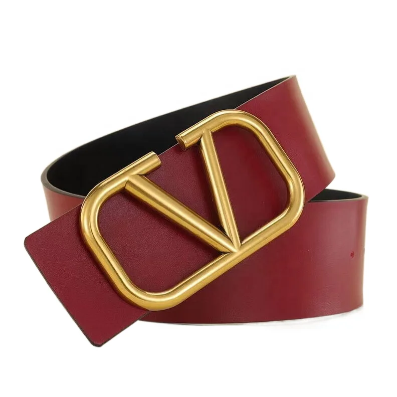 Luxury Designer Genuine Leather  Belts For Women  Wide Fashion Belts in 7 Cm With  Alloy Slide Buckle