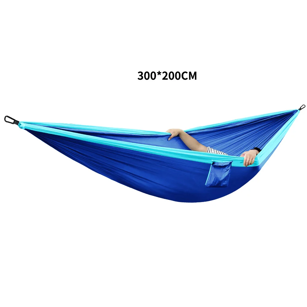 In stock Double size 300*200cm 210T Nylon Portable Folding Outdoor Travel Camping Hammock