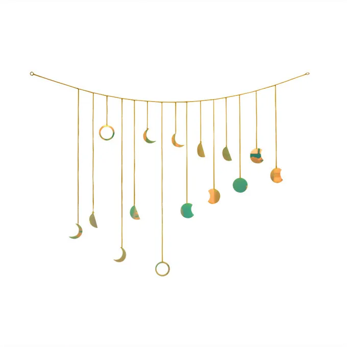 2022 New Customized Moon Phase Wall Hanging Boho Garland Decor Home Decoration Hang Art Ornaments for Bedroom