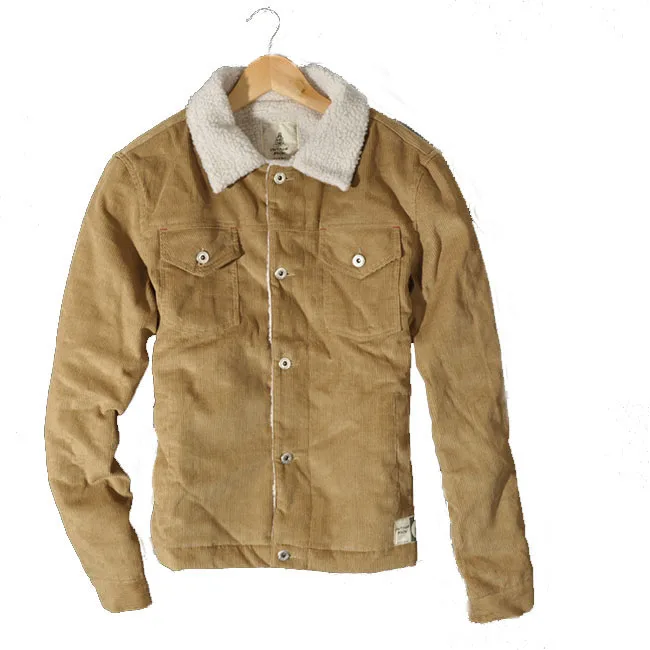 
OEM Fashionable winter quilted fleece lined corduroy jacket 