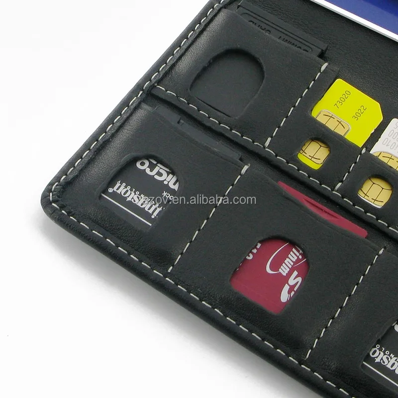 PU leather micro sd memory card holder