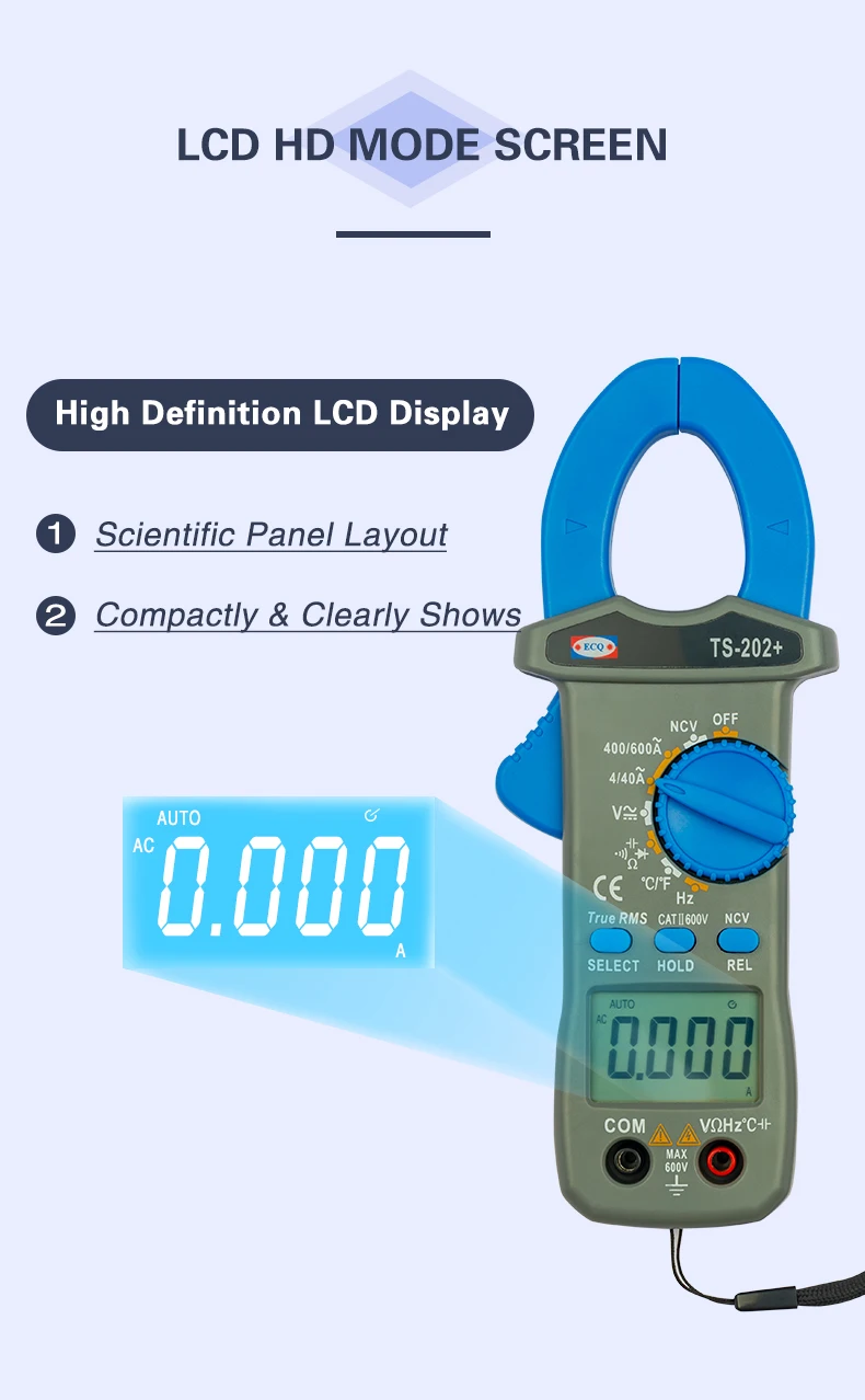 TS-202 + Карманный цифровой зажим AC DC на заземляющем измерителе