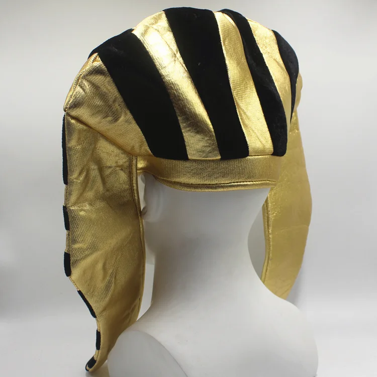 HZM-24215 Gold Egyptian Pharaoh Hat Costume Parties Cosplay Halloween Party Costume Headgear