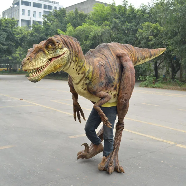 Life-size raptor dinosaur costume