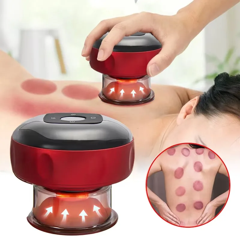 Electric vacuum cupping Therapy massager Body anti-fat Red light heating vibration scraping fat burning Slimming
