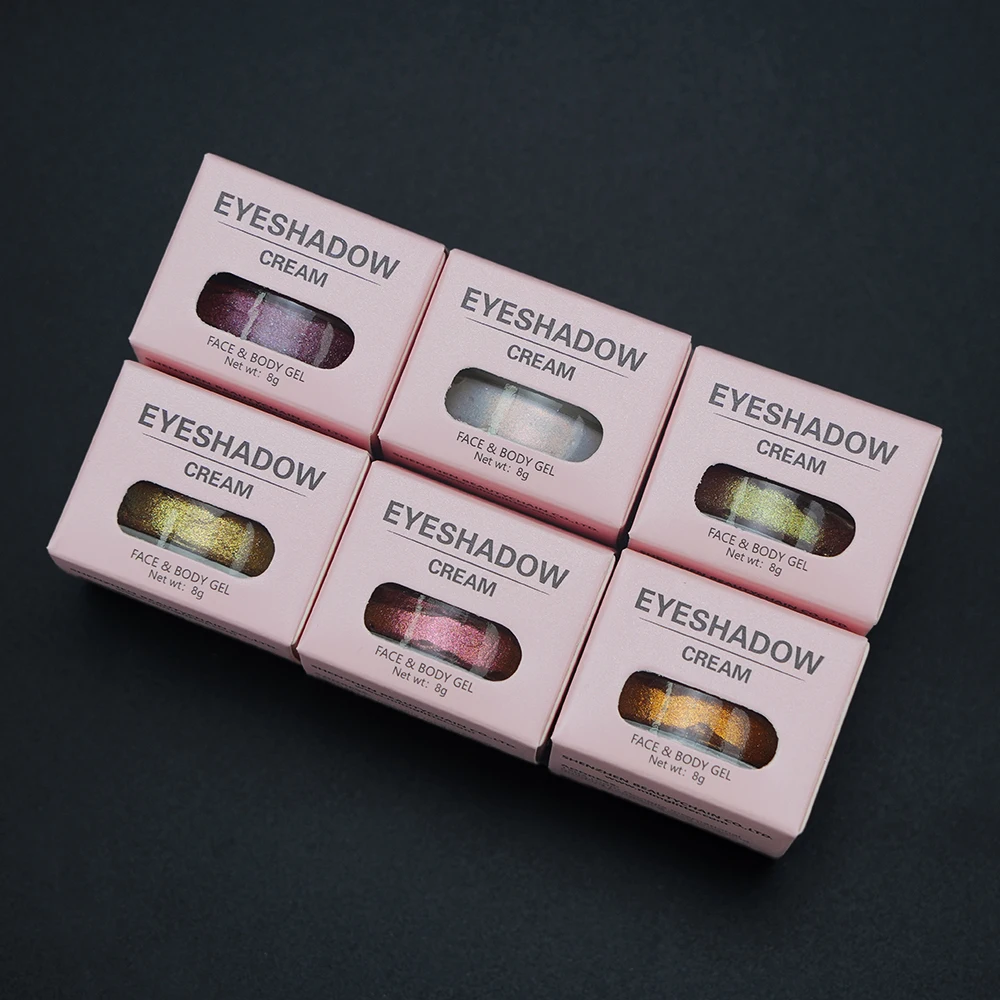 MLM Custom Makeup Jelly Eyeshadow Gel Luminous Cream Bright Highlighter Chromic Rainbow Metallic Shimmer Matte Glitter Eyeshadow