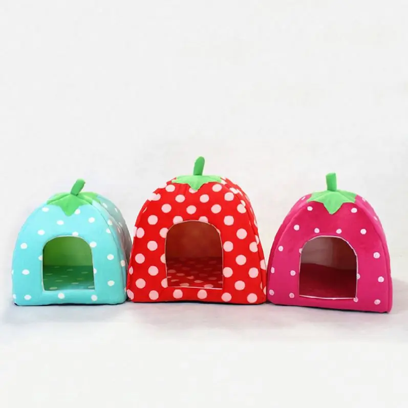 Wholesale pet products cat and dog nest pet winter cartoon strawberry pet dog nest