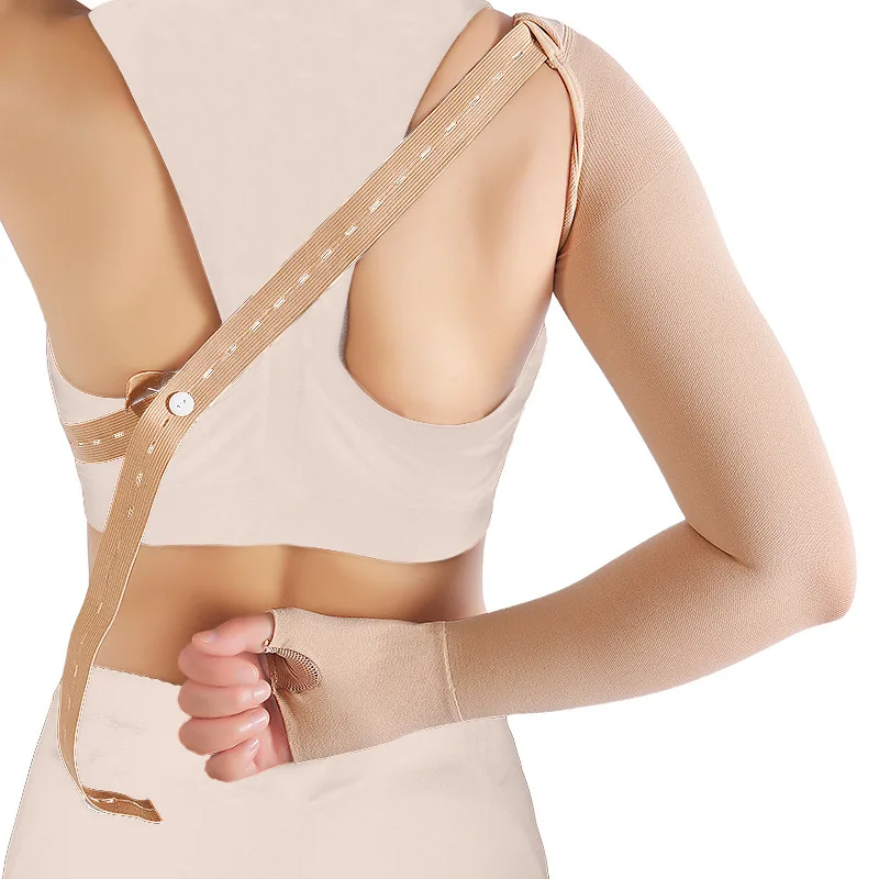 Graduated palm sleeve compression shoulder brace shoulder protector high quality medical grade arm sleeves with adjustable strap