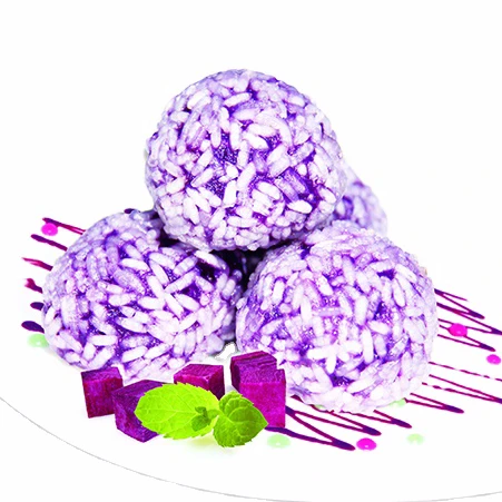 Halal Food Puple Sticky Rice Ball Frozen Food Purple Sweet Potato