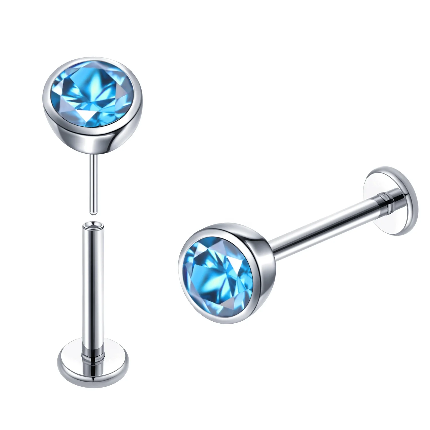 Женские серьги-гвоздики с плоской спинкой