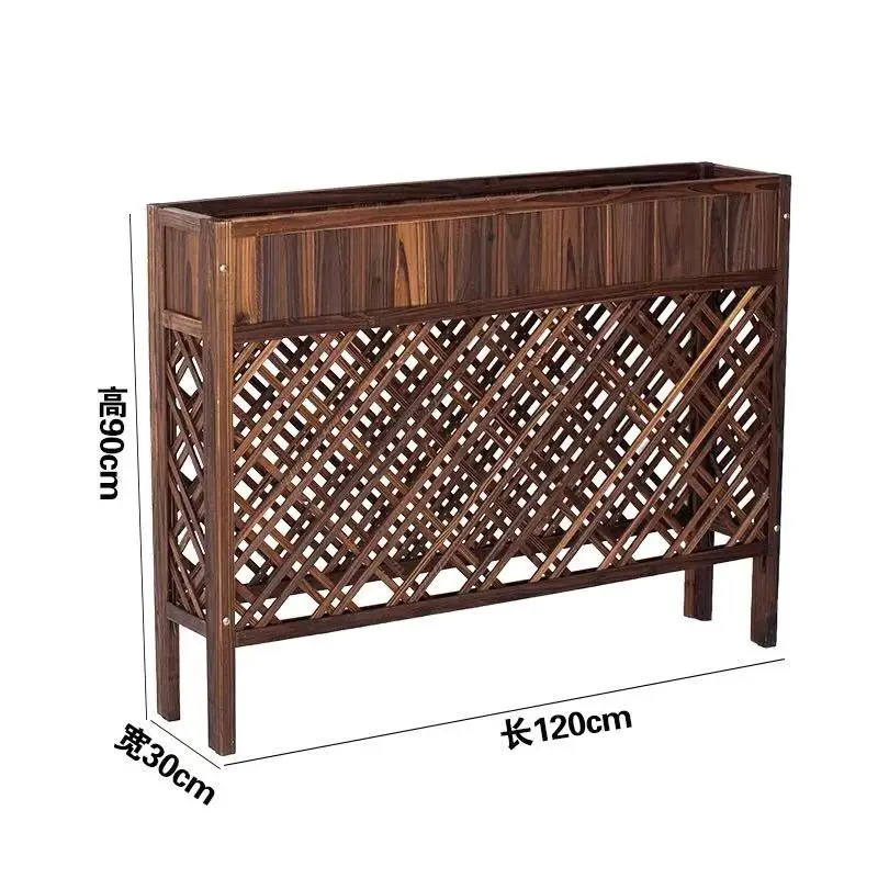 in public Solid Fir Wood Wooden Garden Bed Stand Planter Box indoor pot box  planting Decorative and WPC flower box for flower