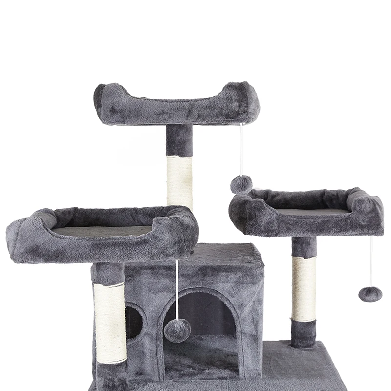 Basics Cat Tower with Hammock and Scratching Posts for Indoor Cats