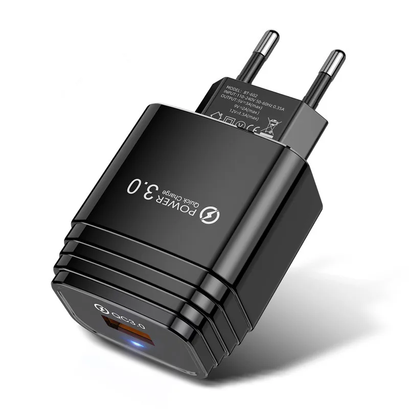 Новое поступление 1 USB быстрая зарядка QC 3,0 настенное зарядное устройство Быстрая зарядка для телефона адаптер зарядного устройства