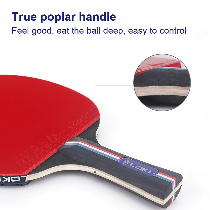 Loki KX1 Table Tennis Racket Set Hot Sale Daily Training Customizable Carbon Blade ITTF Rubber Table Tennis Set