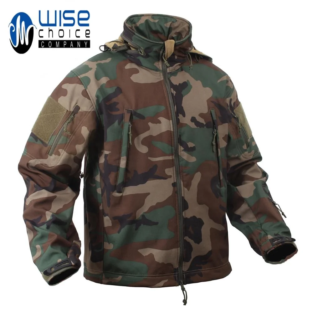 High Quality Custom Made Military Special Camouflage Print Lightweight Soft Shell Jacket