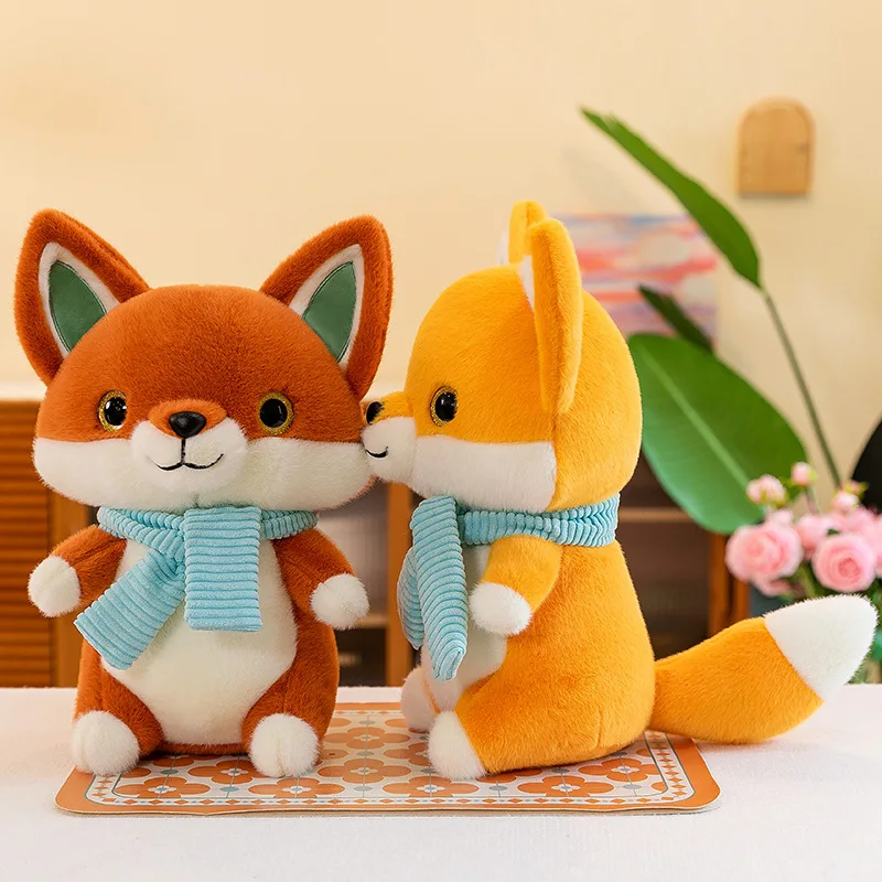 Popular Creative little scarf fox doll wholesale girls birthday gifts stuffed animals pillow