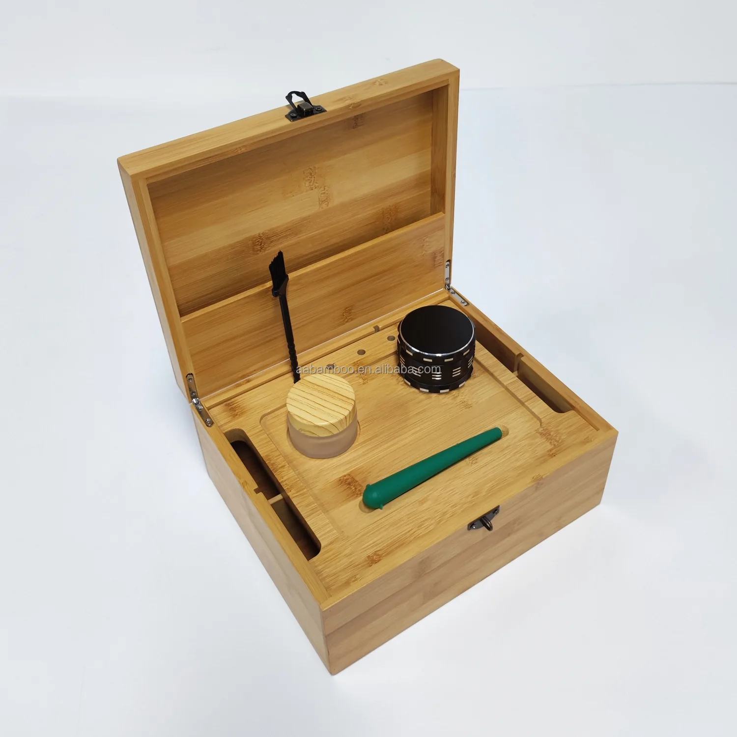 Bamboo smoking rolling paper stash box wood smoking accessories gift box