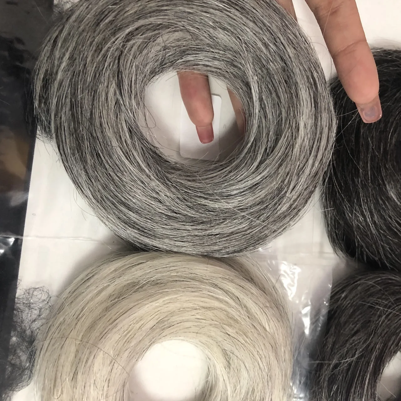 Band Ring Wrap On Hair Chignon With Rubber Hair Messy Bund Ponytails Bun Extensions Grey Human Hair Scrunchies