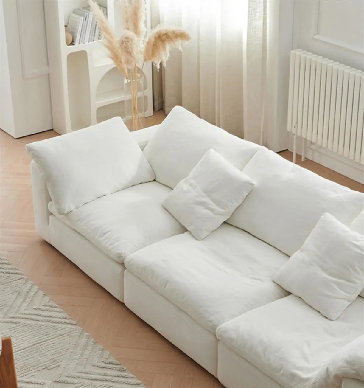 Modern Italian Minimalist Nordic Style Living Room sofa Set velvet Fabric Factory Direct Sales Compressed Modular Sofas