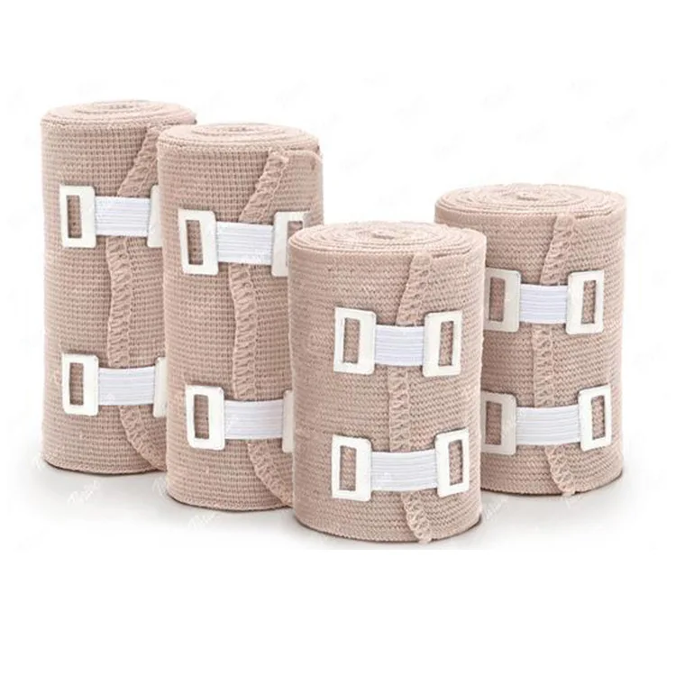4pack+12 Extra Clips Premium Elastic Bandage Wrap Strong Compression Bandage Wrap