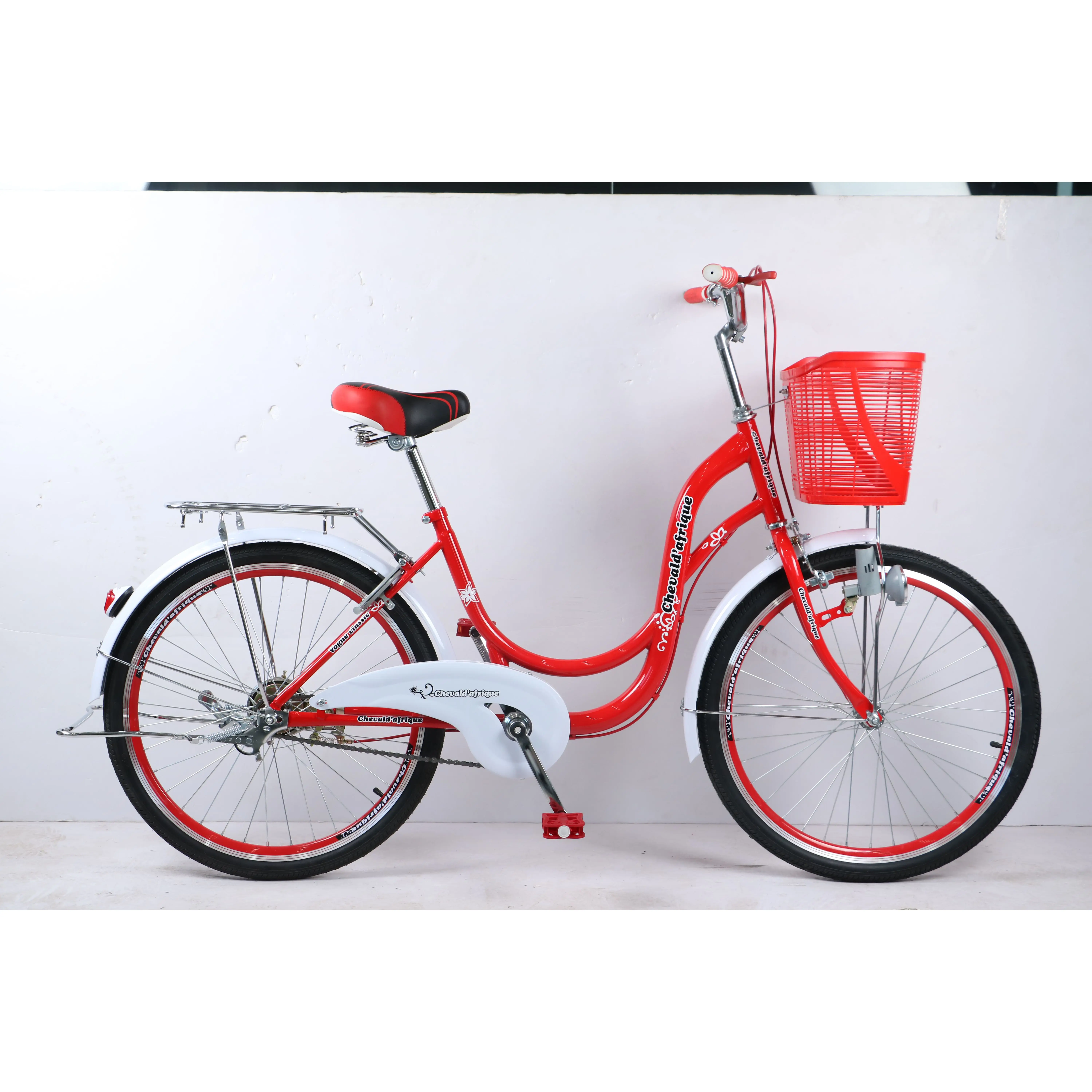 Fashionable 24-Inch City Bicycle Leisure Single Speed Steel Frame with Aluminum Fork Classic Style for Men and Women