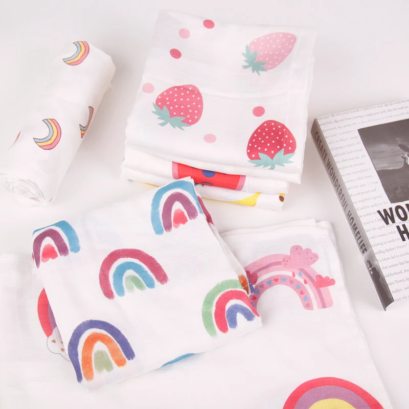 2 4 6 Layers Organic Bamboo Cotton Golden Supplier Kids Receiving Baby Muslin Swaddle Wrap Blankets For Newborns