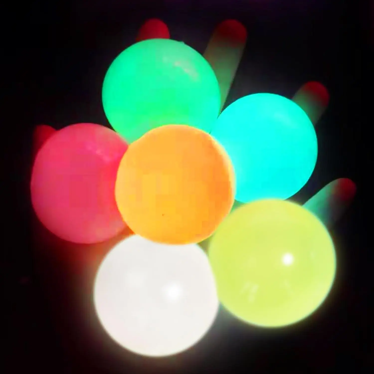 TPR Stress Sticky Ceiling Balls Glow in Dark For Kids Glowing Sticky Balls