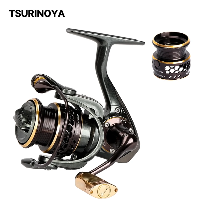 TSURINOYA Double Spools Spinning Fishing Reel Ajing Bait Finesse JAGUAR 500 166g 4kg Drag Ultralight Saltwater Trout reel