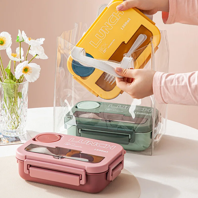 Hot Sale Four Compartments Plastic Lunch Box For Kids