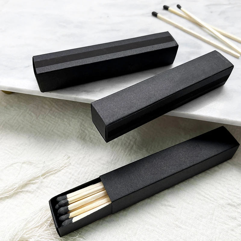 China Factory 96mm Retro Exquisite Birthday Candle Match Black Bronzing Long Match