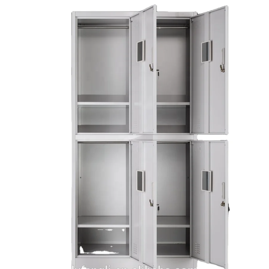Cheap iron Lockers Steel Closet Storage Wardrobe Cabinet  4 door steel locker Wardrobe