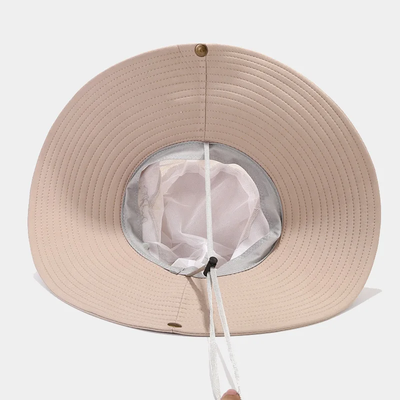 Fashion Quick Drying New Product Summer Outdoor Large Brim Adjustable Size Rope Custom Embroidery Hiking hat