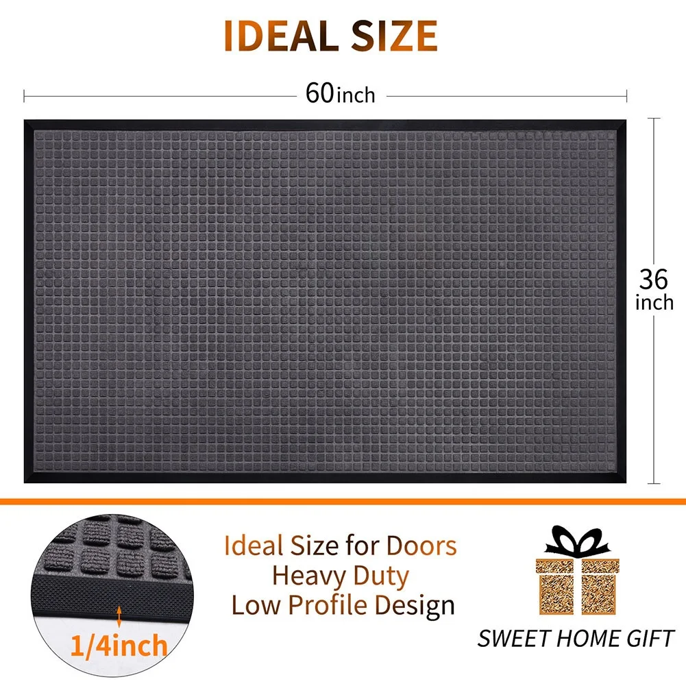 Pvc Front Mats Welcome Outdoor Entryway Rug Substrate Shoes Cleaning Dust Proof Door Mats