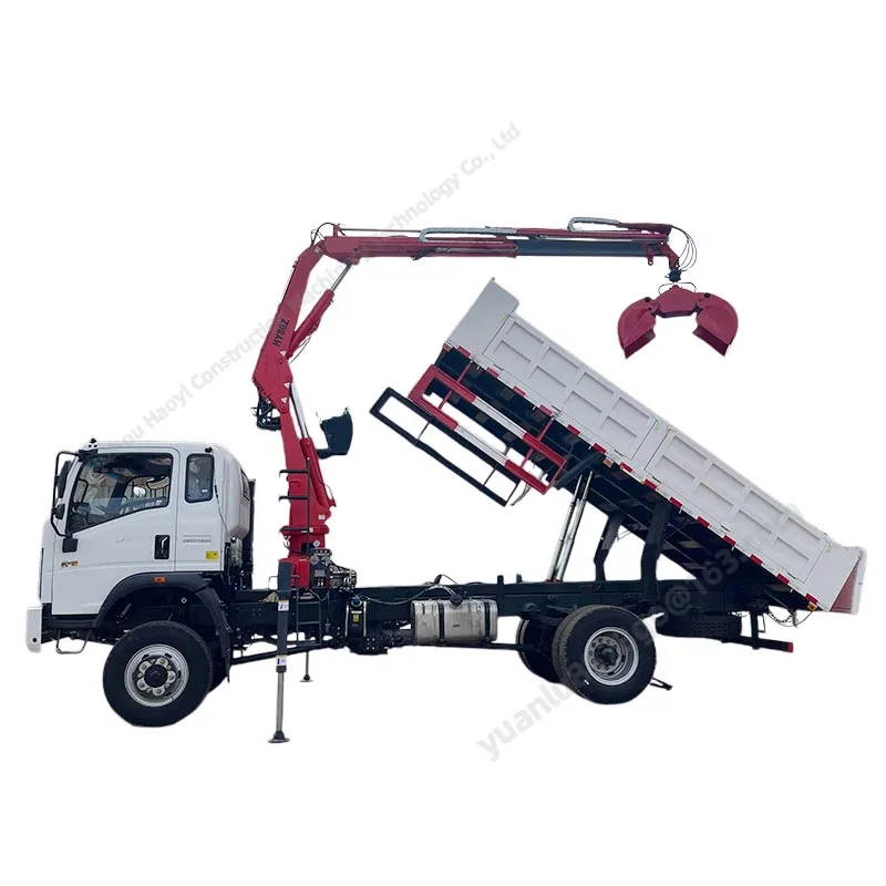 HAOY hydraulic folding arm crane 4T multifunctional manipulator aerial work facility equipped with wireless remote control