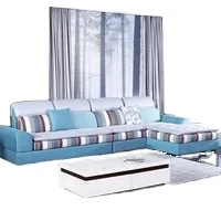 
Luxury Modern north european style velvet fabric corner 5 seater sofa set 