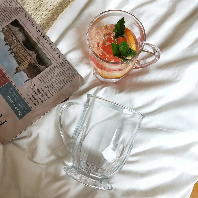 BCnmviku Large Insulated Coffee Cups Premium Barium Crown Glass Cup For Tea Latte Espresso Juice Water Christmas New Year Gift