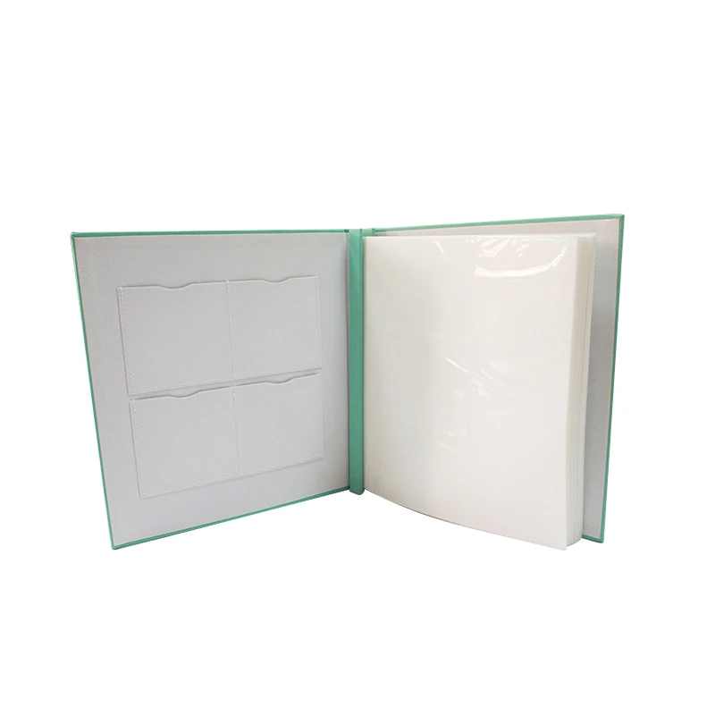 Customized 29.5*21cm 50 Page DIY Photo Albums Fabric Covers with 4 Windows Handmade Scrapbooking  Black Or white Pages