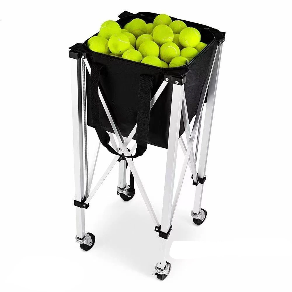 Tennis Ball Hopper Basket Removable Waterproof Tennis Ball Saver Bag Cart with Wheels Hold Up for Tennis Ball Collector