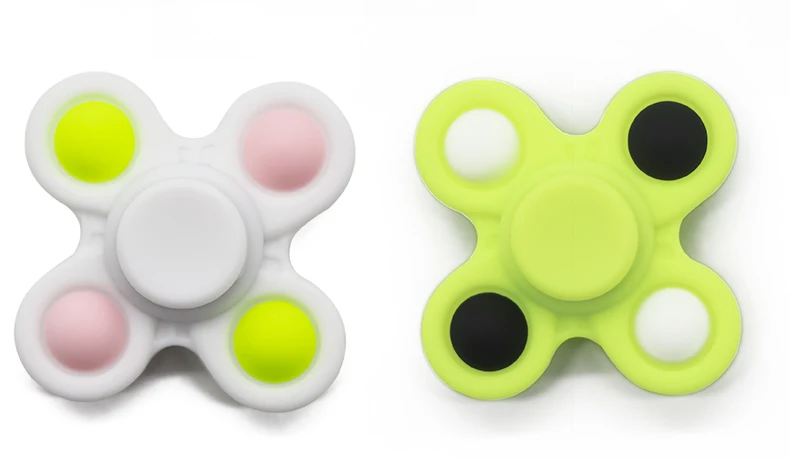 Unisex Children Relieve ADHD Fidget Toys Mix Colorful Silicone Food Grade Relieve Anxiety Fidget Spinner Toy