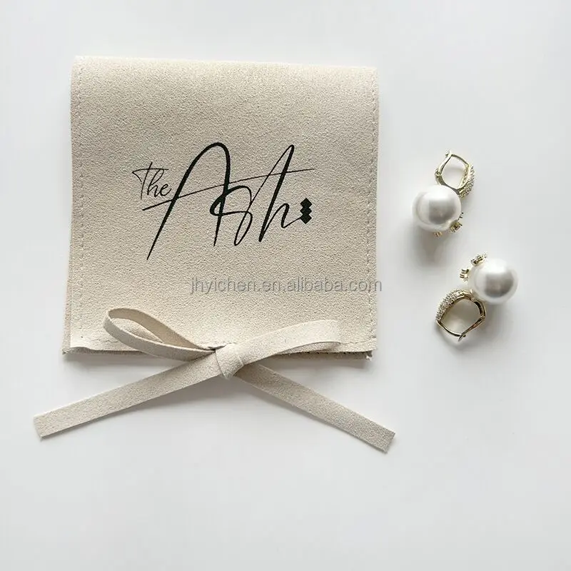 Hot Sale Custom Logo Luxury Microfiber Jewelry Earring Bag Cute Velvet Necklace Pouch for Jewelry