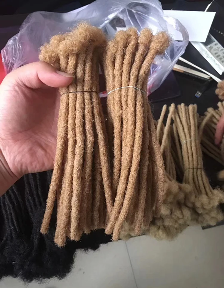 Wholesale locs crochet natural make machine Braiding Afro natural for black men 0.6cm Human Dreadlocks styles Hair Extensions
