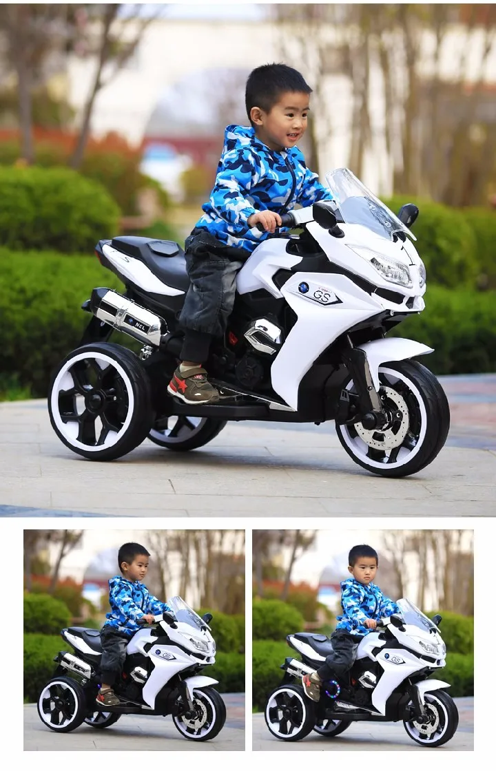 Amazon hot selling 4 wheel luminous electric colorful plastic child electric motorcycle toy car