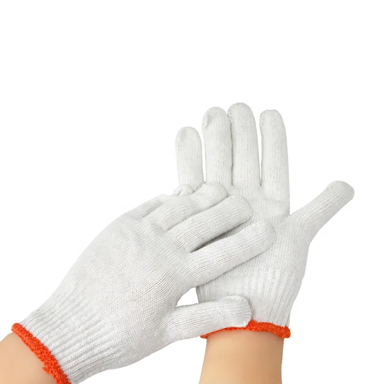 
The factory sells inexpensive cotton gloves construction industry safety work gloves 