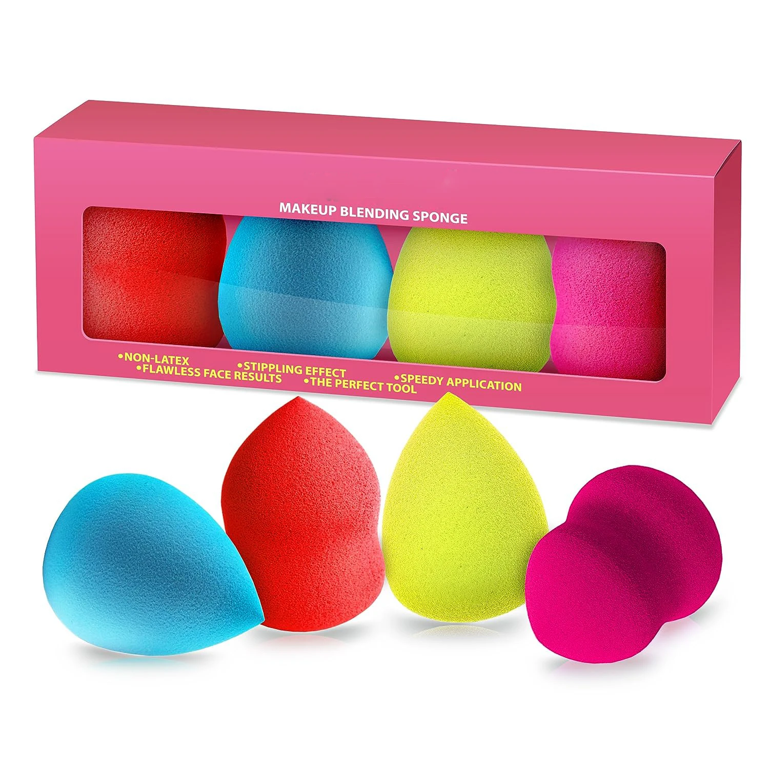 4 Pcs  6 Pieces Latex Free Super Soft Custom Multi-color Eco-Friendly Makeup Sponge Blender Set